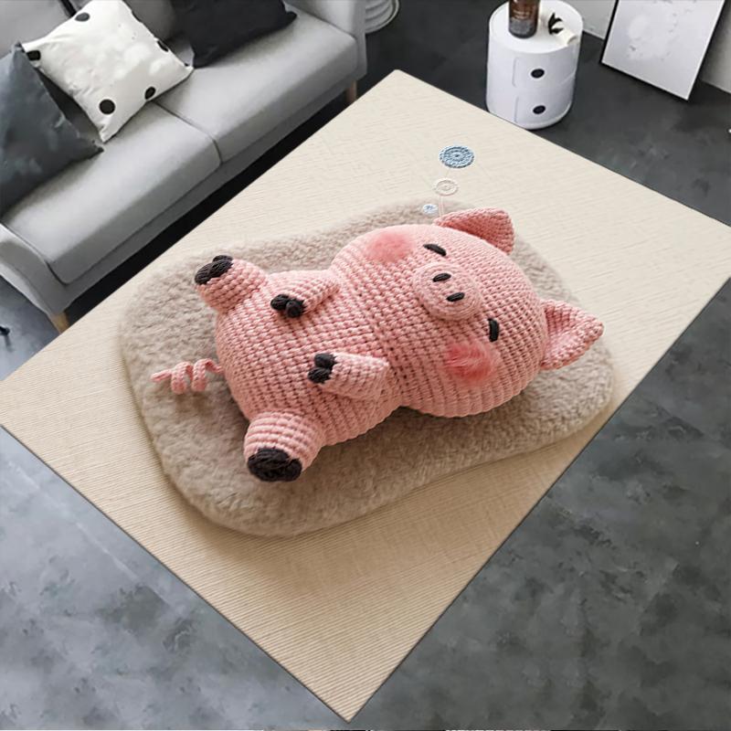 

2025 New Cute pink pig Carpet Rug for Living Room Bedroom Home Sofa Decoration,Kids play Non-slip Floor Mat 40x60cm( 15x23in )