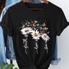 Women Summer T Shirt Retro Fashion Short Sleeve Tees Casual Flower Printed  Tops
