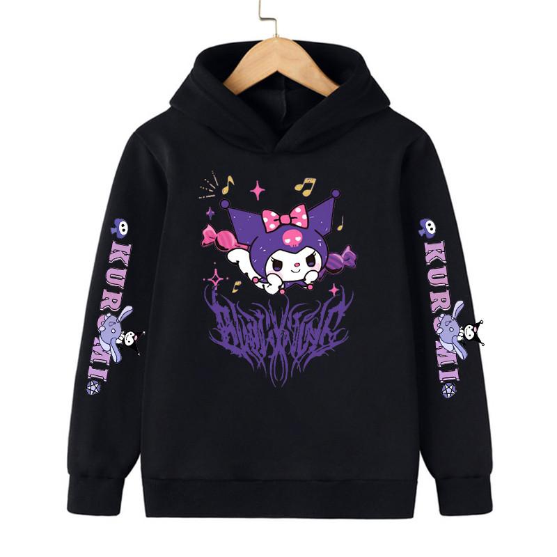 Kids Streetwear Kuromi Children's Hoodie Cute Sweatshirt Manga Kid Girl Boy Top Hoody Clothes