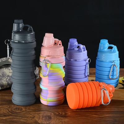 Folding Cup Collapsible Telescopic Silicone Water Bottle Portable Outdoor Travel Children Cups Food Grade Silicone Water Cup New