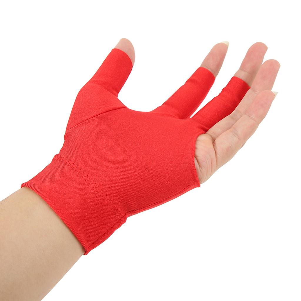 Billiard Pool Gloves 3 Fingers Cue Gloves Shooters Snooker Cue Sport Glove For Left Right Hand Red