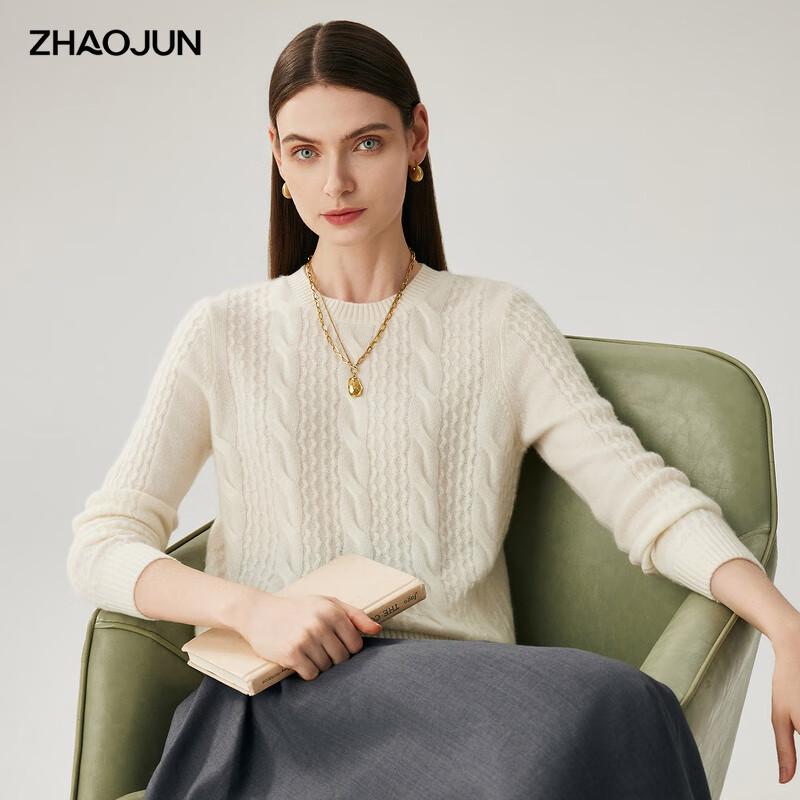Zhaojun Women's Autumn/Winter Round Neck 100% Cashmere Sweater