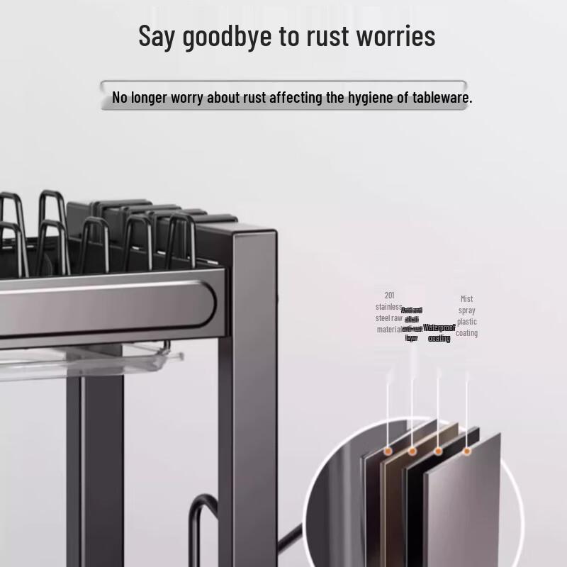 Yingbai 304 Stainless Steel 2-Tier Dish Drying Rack