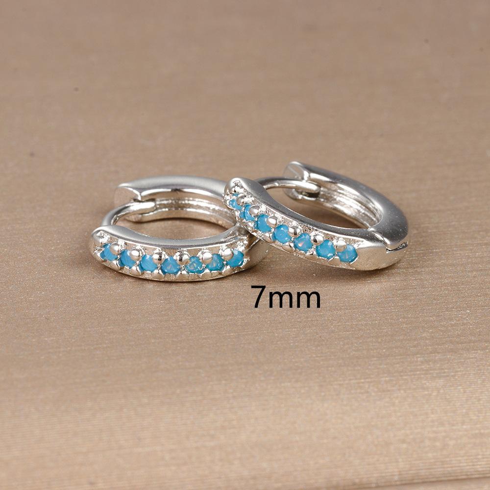 

Vintage Colorful Zircon Stainless Steel Hoop Earrings for Women Simple Cartilage Piercing Earring Wedding Minimalist Jewelry