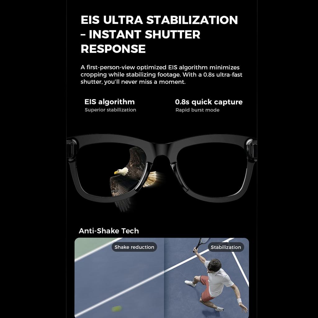Smart Camera Glasses 5MP 1080P HD Camera 26 Languages Translation Music Playback Phone Calls AI Smart Glasses AI Smart Glasses