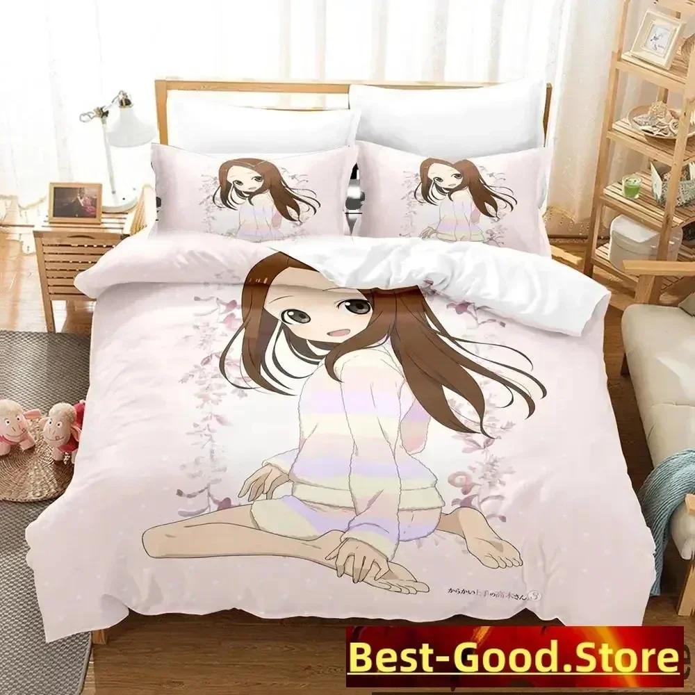 

Comforter Teasing Master Takagi-San Bedding Set Printed With Bed Soft Queen King Size Bedclothes Home Boys Adult Comforter (quilt)-EU Single(135*200cm)3pcs