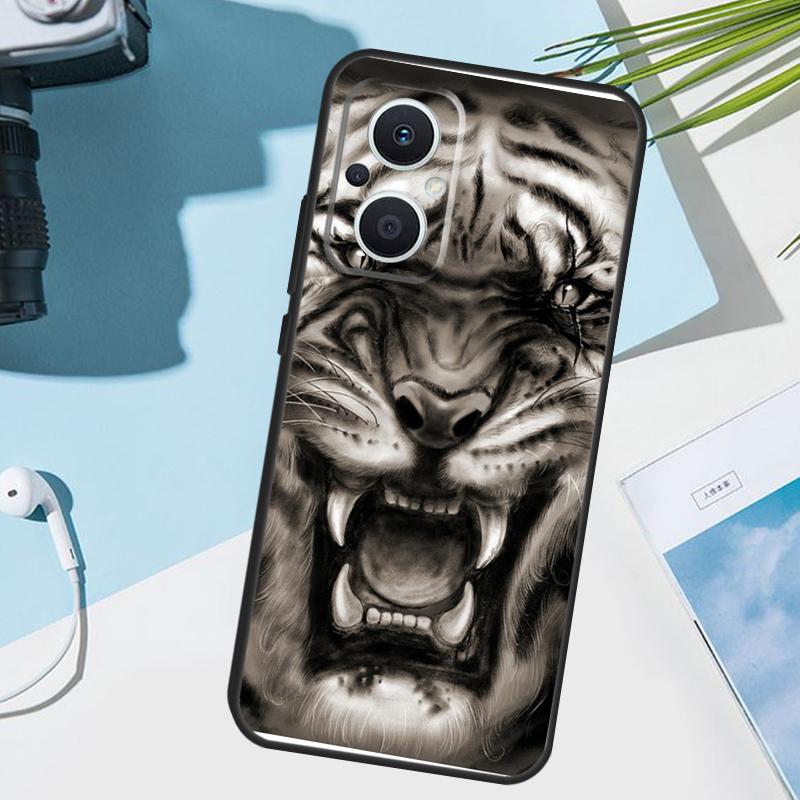 Ferocious Tiger Animal Cover For OPPO Reno 14F 13F 12F 11F 8T 7 8 Lite 10 11 12 13 14 OPPO Find X9 X8 X5 X6 Pro Case