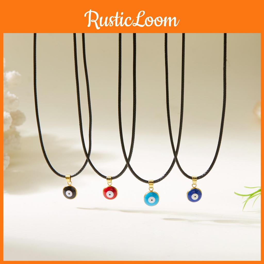 Creative Demon Eye Necklace With Leather Cord For Fashion Girls