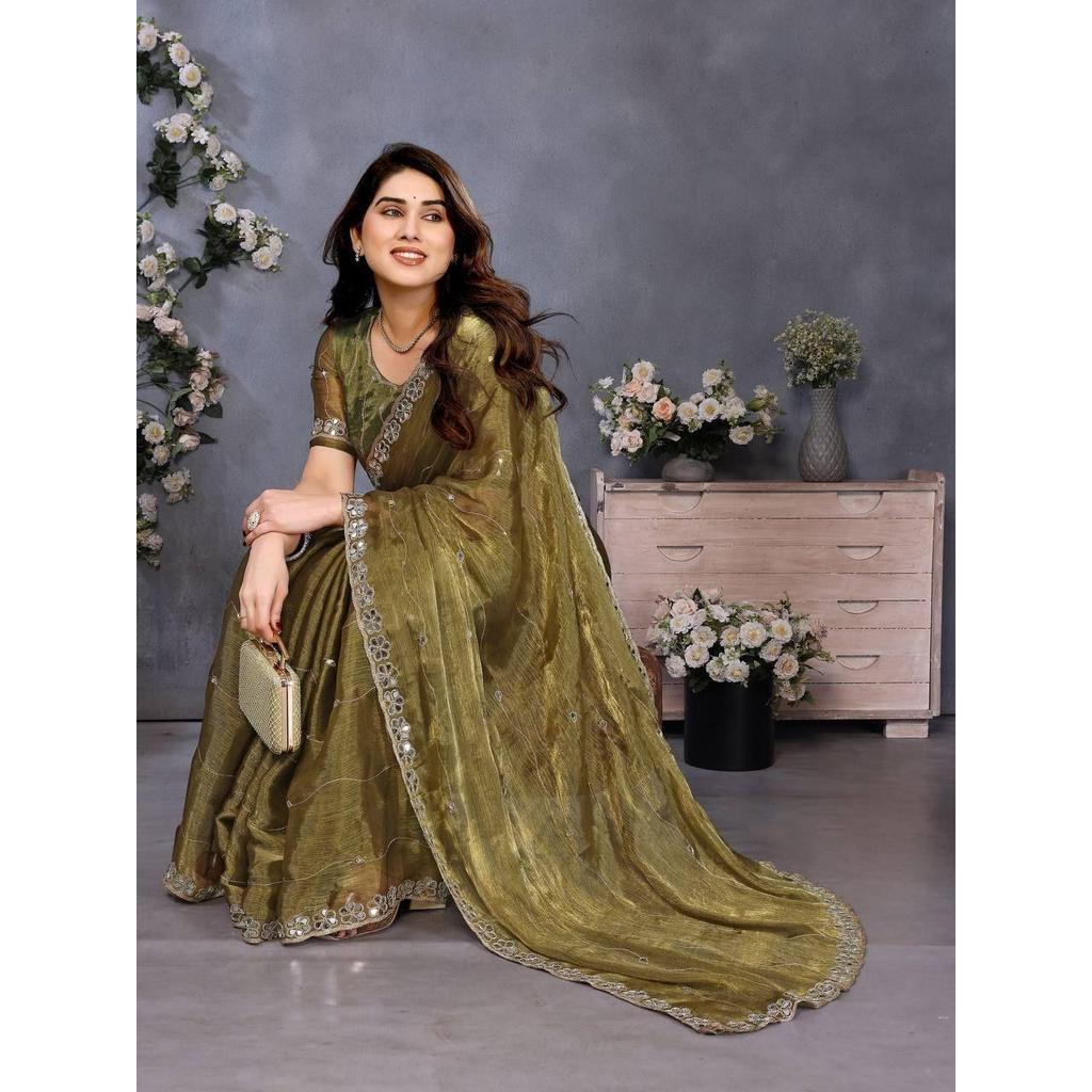 Premium Designer Mirror Work Saree Collection