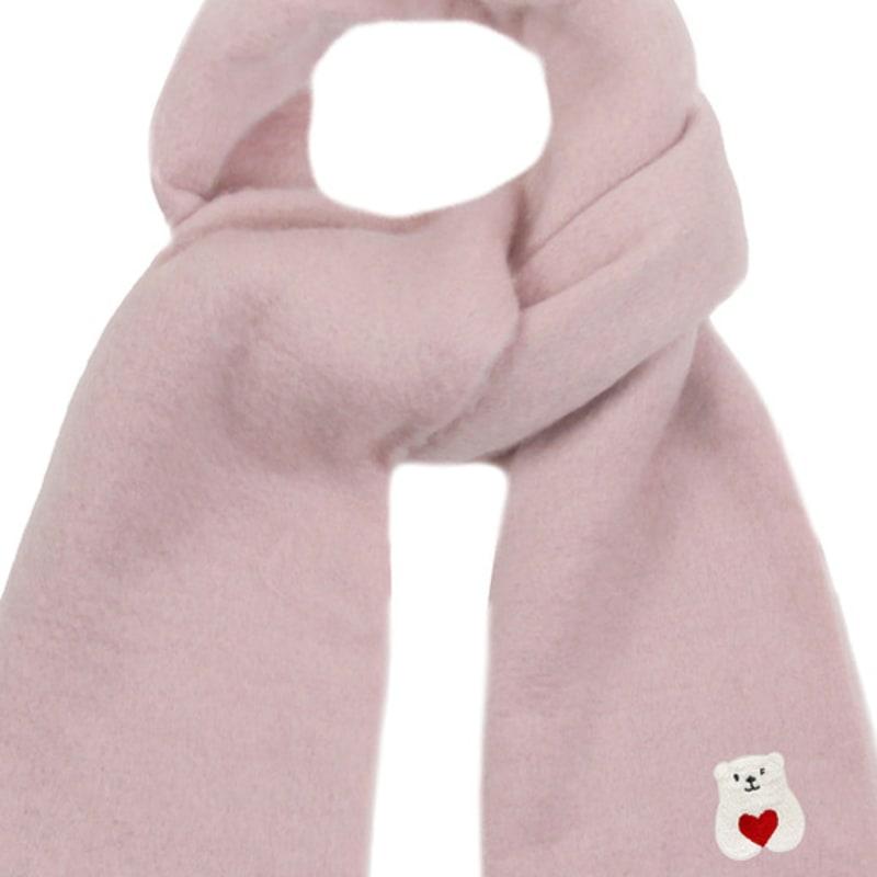 GRAVER [BAG&ACC] Polar Bear Embroidered Bold Muffler_Pink