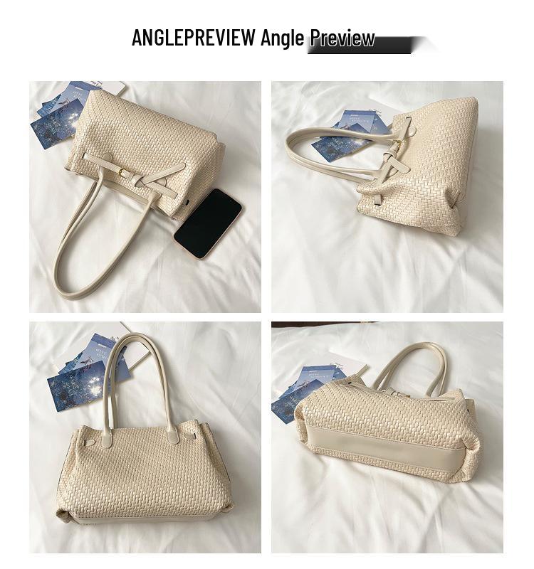 Korean Style High-End Woven Tote Bag: Trendy, Versatile, Large Capacity Shoulder Bag for Women 2026