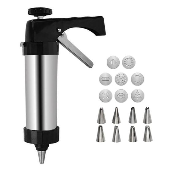 

Yousheng Cookie Press Stainless Steel Cookie Cutter Kit for Beginners Cookie Dough Extruder with Ergonomic Handle Cookie Decorating Tool