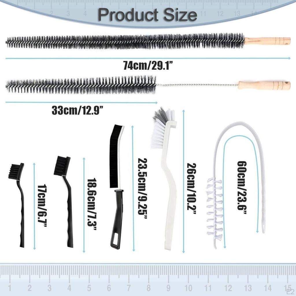 8 Pieces Crevice Cleaning Brush Set Cleaner for Narrow Space Kitchen Teapot