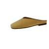 Baotou half slippers for women to wear autumn and winter new niche square head velvet casual versatile soft-soled Muller shoes