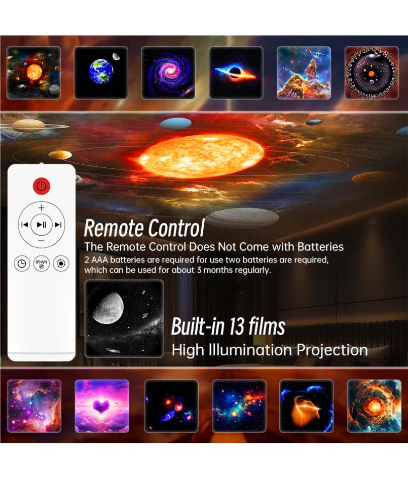Star Projector Galaxy Night Light HD Lmage Disc Upgraded Planetarium Projector With Remote Control Bluetooth Function For Room