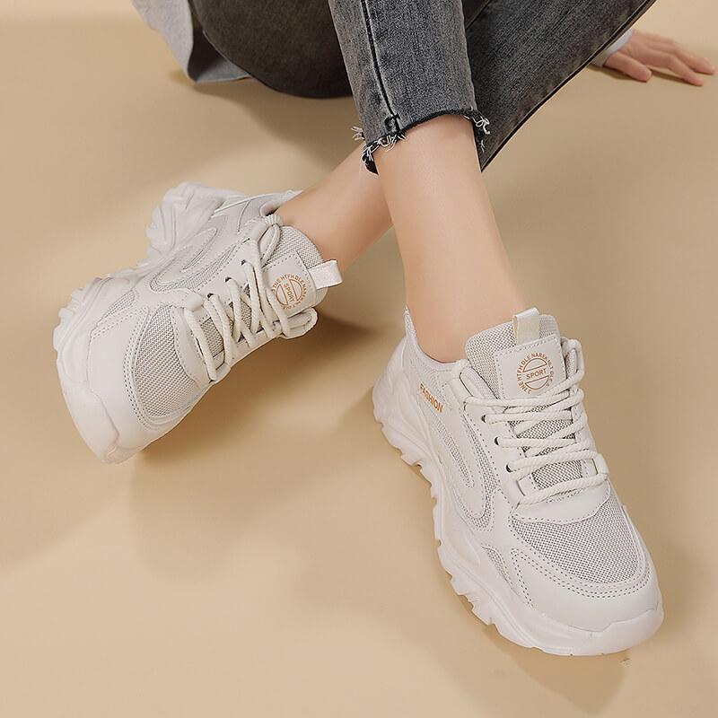 Mesh dad shoes women's platform muffin spring new versatile small height increase casual women's shoes