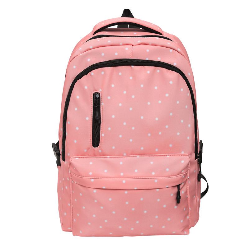 

Японський рюкзак у горошок для старшокласників - Унісекс, Ідеально підходить для додаткових занять та подорожей 31x18x41cm рожевий