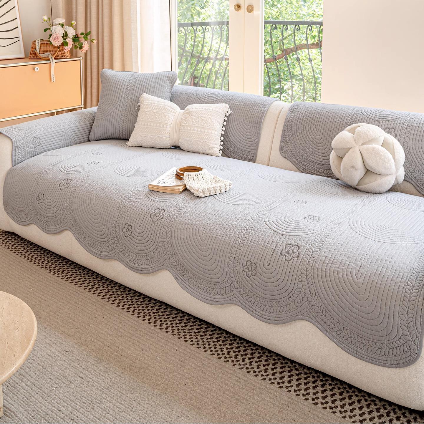 

Подушка для дивана из чистого хлопка 2025 новая универсальная для четырех сезонов фиксированная нескользящая кремовая ветрозащитная для гостиной кожаный диван прямой ряд подушка для сиденья 30 * 50cm pillow cover