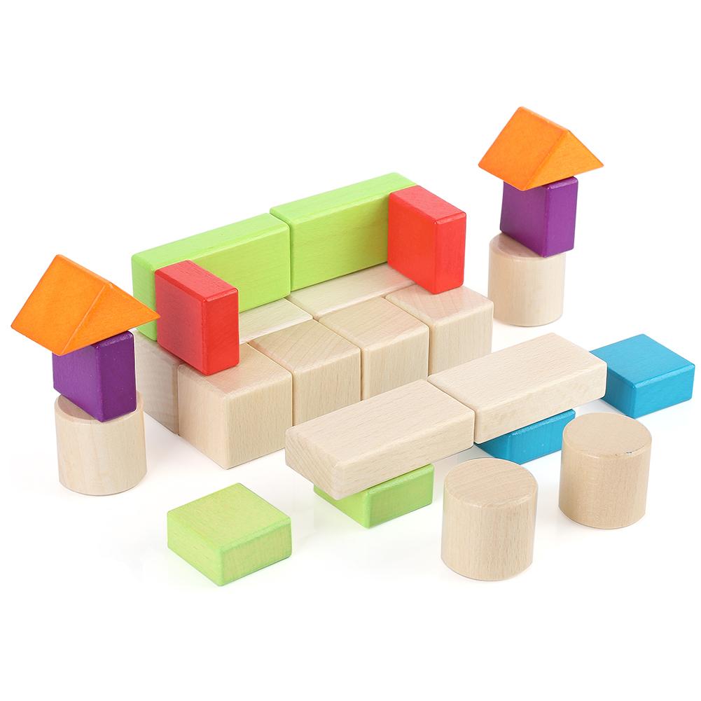 MultiColor Building Blocks Toy Wooden Boxed Children Kid Educational Toy Gift(30pcs )