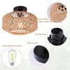 1Pcs Vintage Natural Hand-woven Hemp Rope Ceiling Light Nordic Indoor Decorative Lights for Bedroom Living Room Tea Corridor