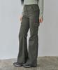 WAARFORWOMAN W1154 D-Ring Cargo Bootcut Pants_Charcoal