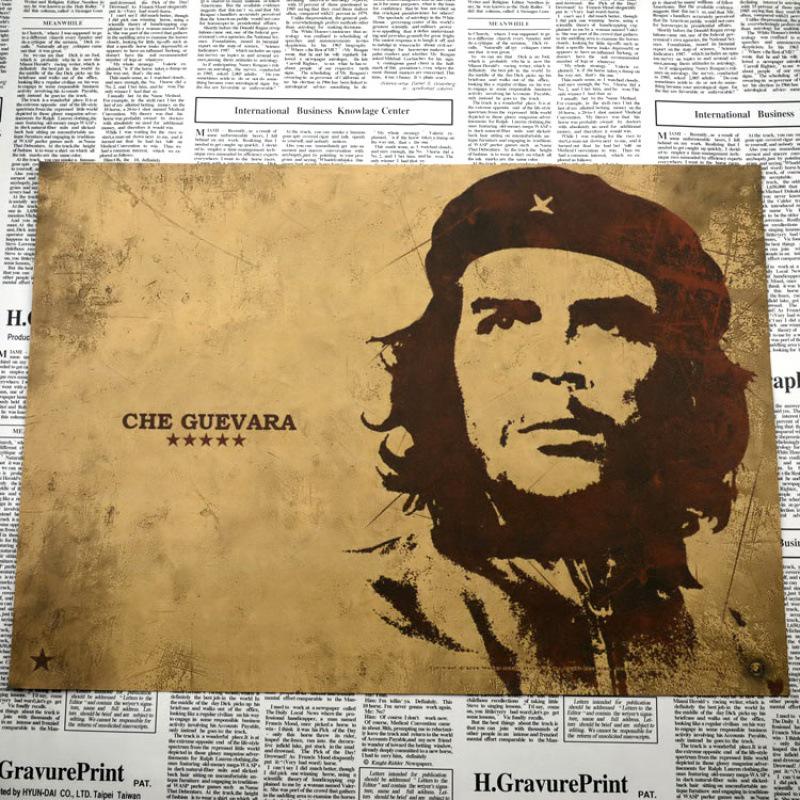 Che Guevara Red Revolution Retro Poster - Inspirational Kraft Paper Canvas for Bar Cafe Decor