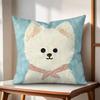 Cute oil painting dog Cushion Cover Natural Linen Organic Fabric DoubleSided Printing Couch Pillow Covers Home Decor