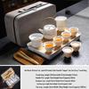 TLAKEHO White Porcelain Travel Tea Set