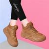 Leather high-top shoes women's versatile sports shoes new thick baseplate shoes casual round head soft sole not tired feet white shoes tide