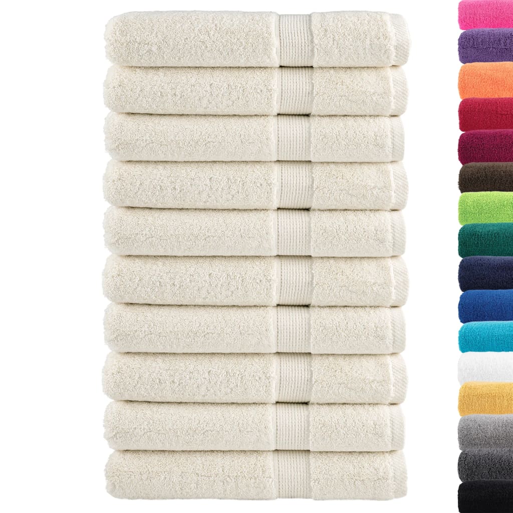 Ręczniki Premium Solund 10 Szt., Kremowe, 100X200 Cm, 600 G/Cm²