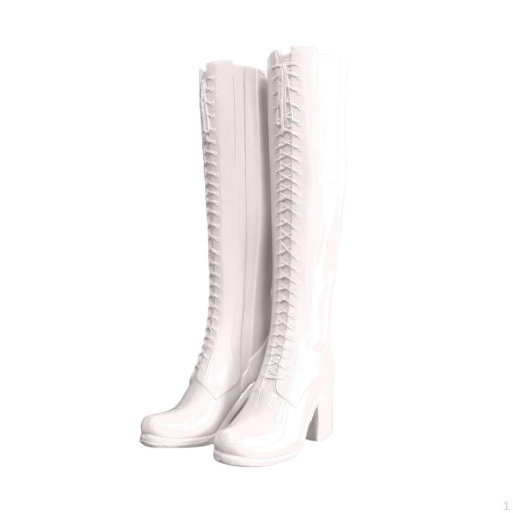 1 Pair Action Figure Doll Boots Knee High Heel Accessory PP Sole Round Toe Footwear Suitable for