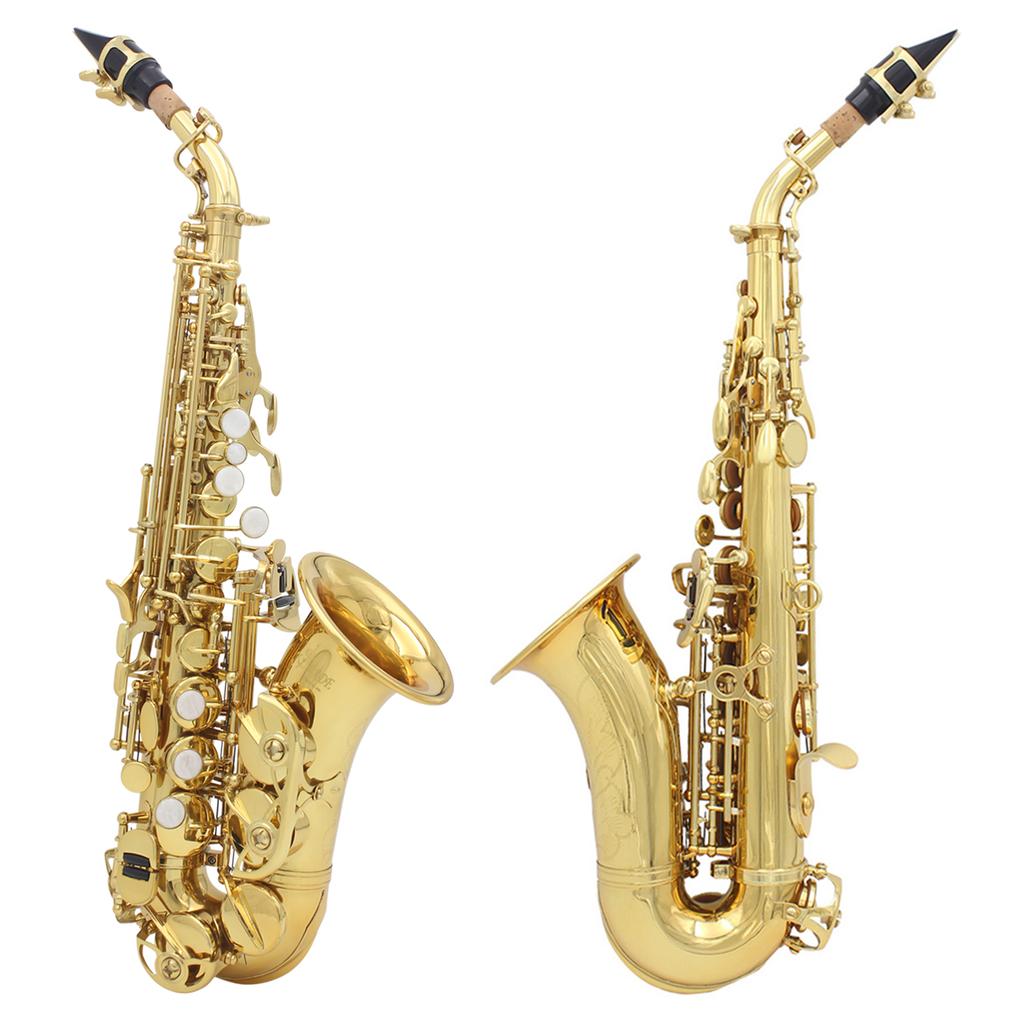 SLADE Bb Soprano Saxophone Brass Body B Flat Sax Engraved Floral Saxofon with Case Reeds Woodwind Instrument Parts & Accessories