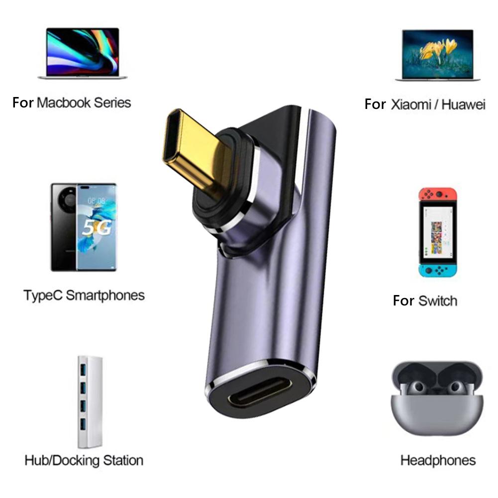 PD 140W Charger Connector 3 in 1 40Gbps Type-C Magnetic Adapter 8K 120Hz Fast Charging Converter Titanium Alloy for Mobile Phone