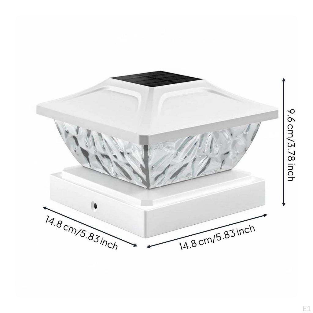 Solar Post Lamp Waterproof Pillar WeatherResistant Topper Lantern for Courtyard,
