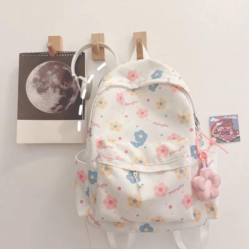 

Kawaii Cartoon Backpack For Women Funny Large Capacity School Shoulder Bag Nylon Handbag Student Anti-theft Rucksack AVE