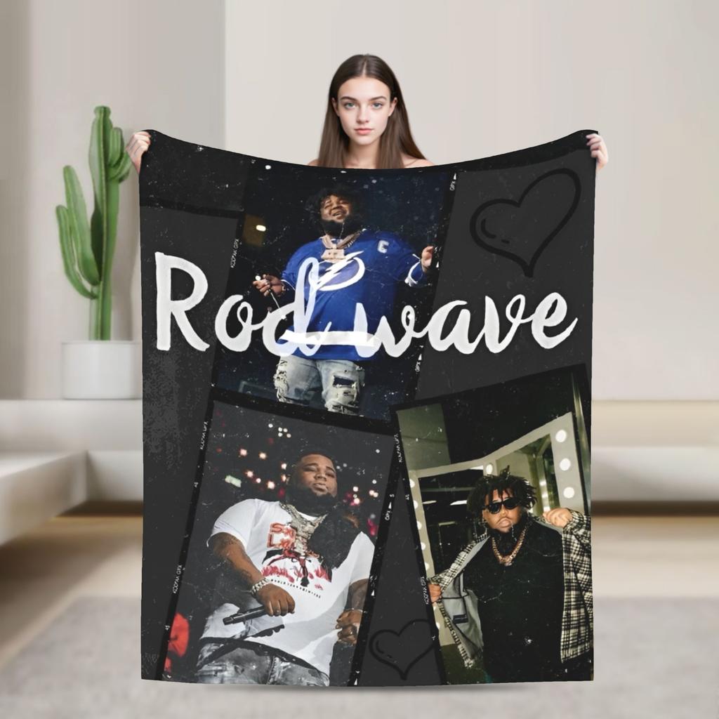 Rapper rod wave  Blanket  Decorative Flannel Bedding Throws For Bedroom Warm Custom Quality Bedspread Birthday Gift