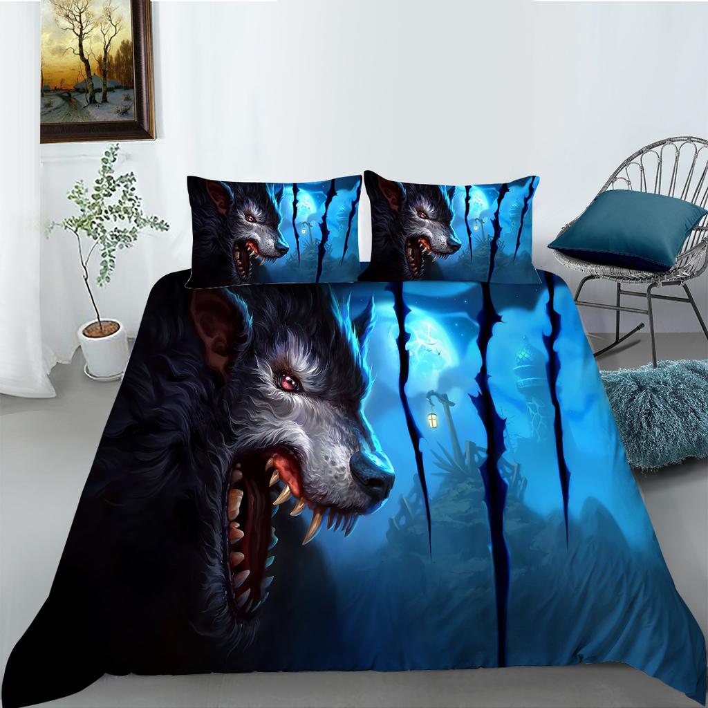 Fashion Wolf Digital Printing Bedding Two Or Three-Piece Set
