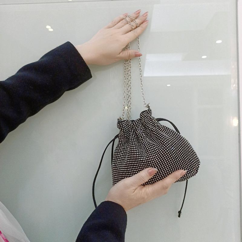 New banquet clutch bag with diamonds, lucky bag, handmade rhinestone bag, casual and cute change women's small bag.