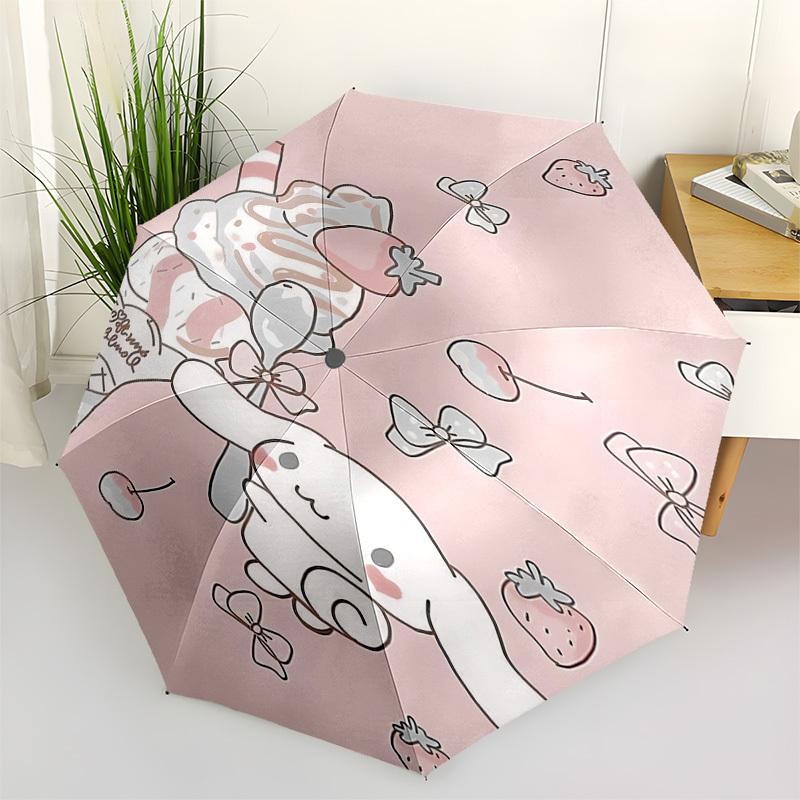1pc Ice Cream Rabbit Umbrella Automatic Open/close, 8-Rib Durable Frame, Compact Folding Design, Ideal Birthday/Holiday Gift 1186A