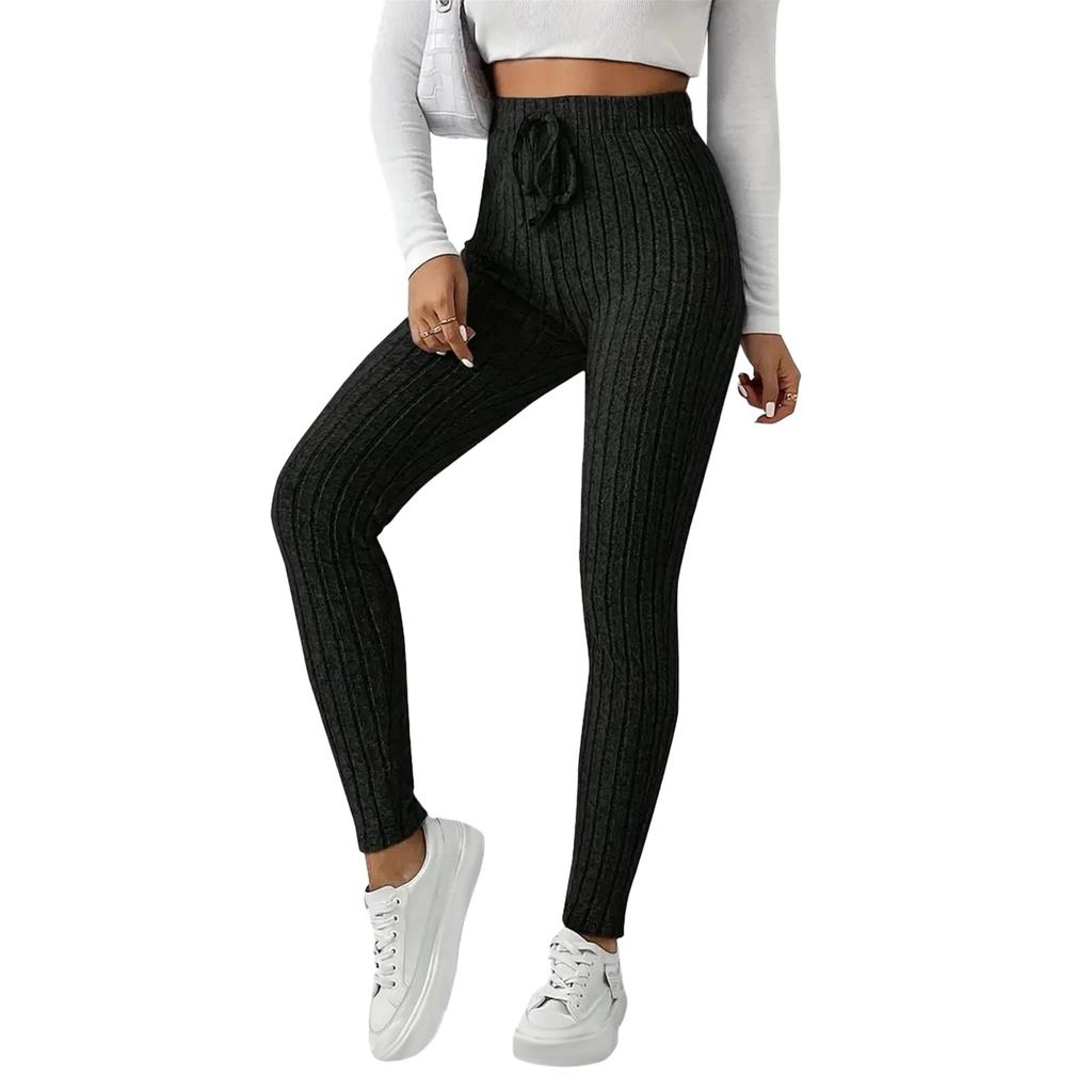 Dámské plus size kalhoty na jógu s vysokým pasem - Legíny na cvičení s push-up efektem, jednobarevné