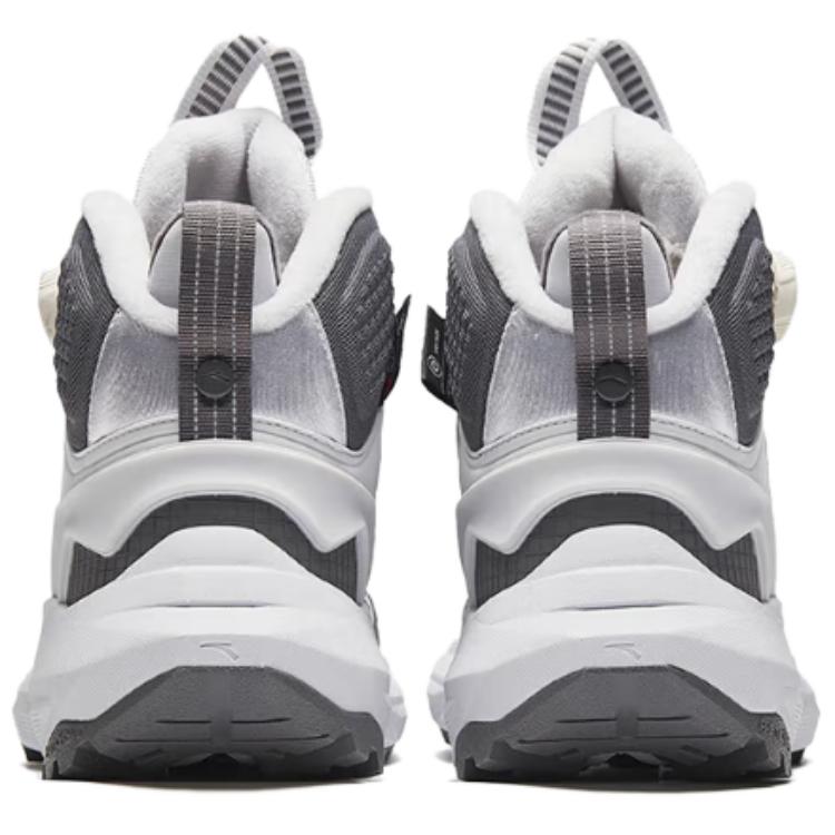 ANTA Exploration Series Men Outdoor Waterproof Hiking Shoes White Gray Black 112618931-2
