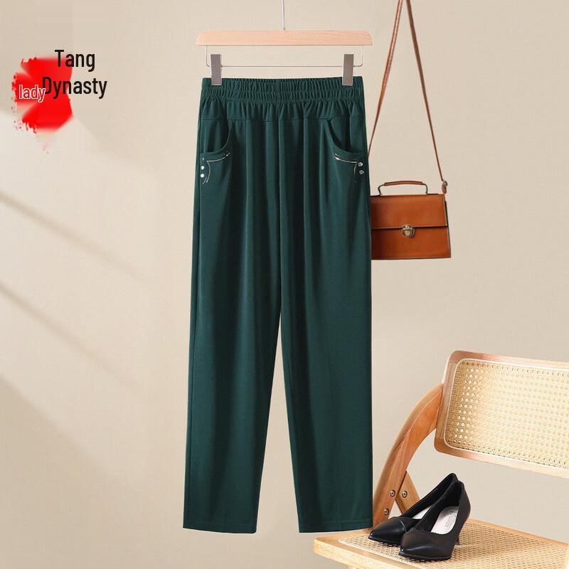 Women s Mid-Aged & Elderly Loose Straight-Leg Pants 2XL