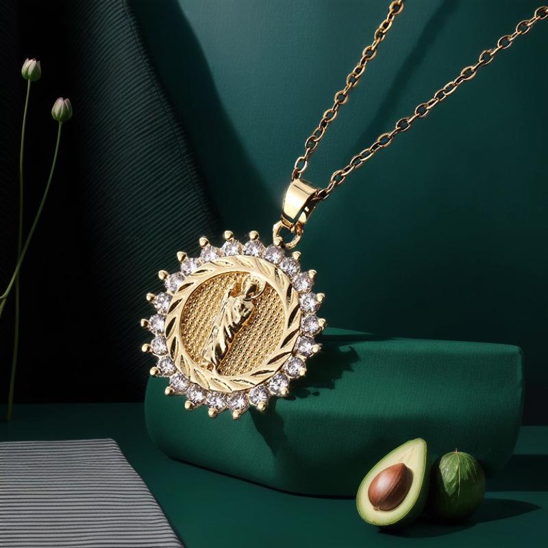 

Ожерелье Niche Design Vintage Color Zircon Gold Plated Clavical Chain Cushion Neck Chain