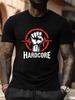 Hardcore Fist Power Statement Graphic T-shirt - Plus Size Black Tee with Red & White Raised Fist Design