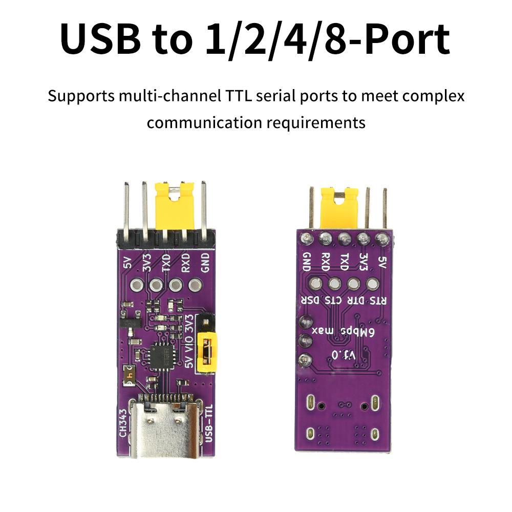 USB to TTL serial communication converter 6Mbps high-speed serial communication module 1/2/4/8 channels CH348/344/342/CH343 chip
