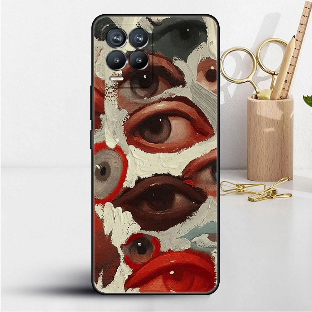 Case For Realme 8 C21y GT Neo 2 3 8i C21 7 C11 6 C12 C35 C3 GT 9 Pro C12 Master Funda Phone Cover Scary Face Eyes Smiley