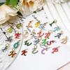 1 Piece 304 Stainless Steel Letter Charms Gold Plated Capital Alphabet Initial Letter Message " A-Z " Enamel Pendants Findings