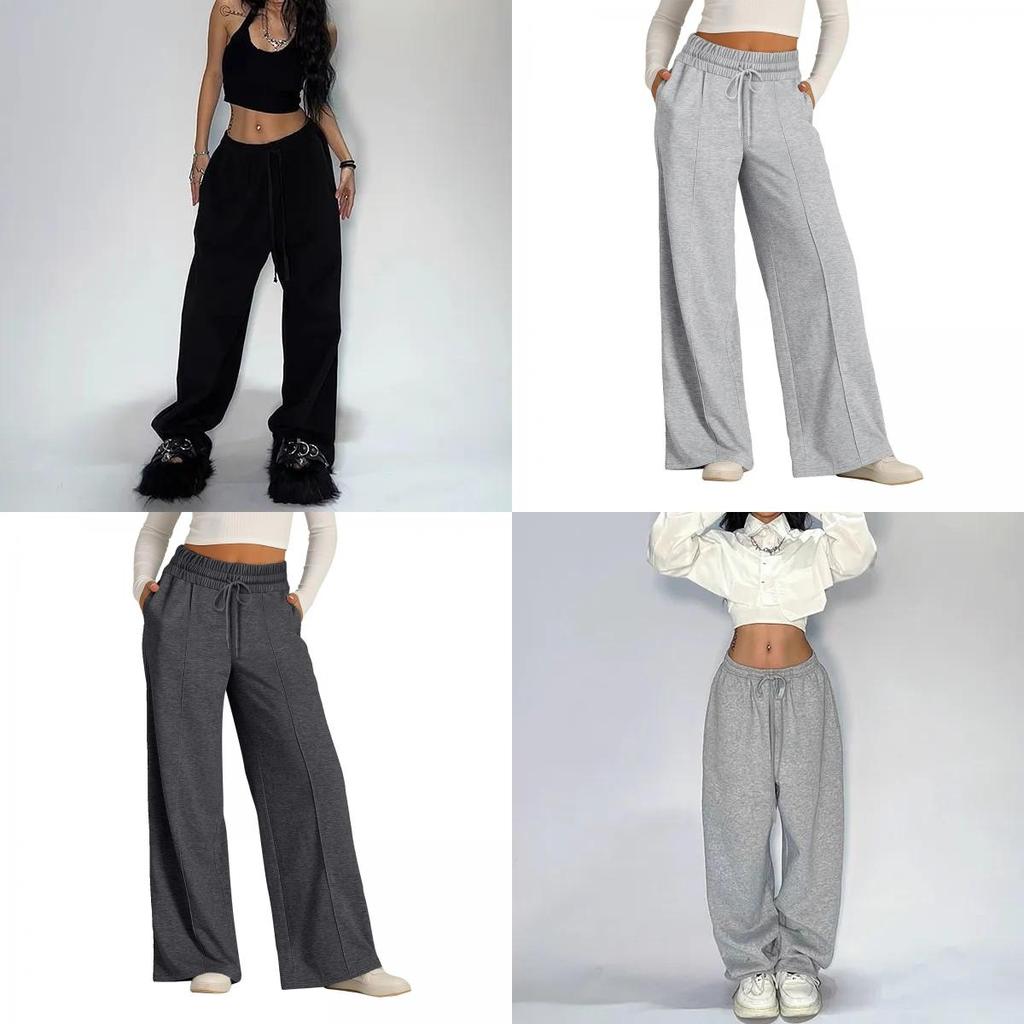 Y2k Retro Stil Weiter Bein Jogginghose Für Damen Mit Kordelzug Lässiger Komfort