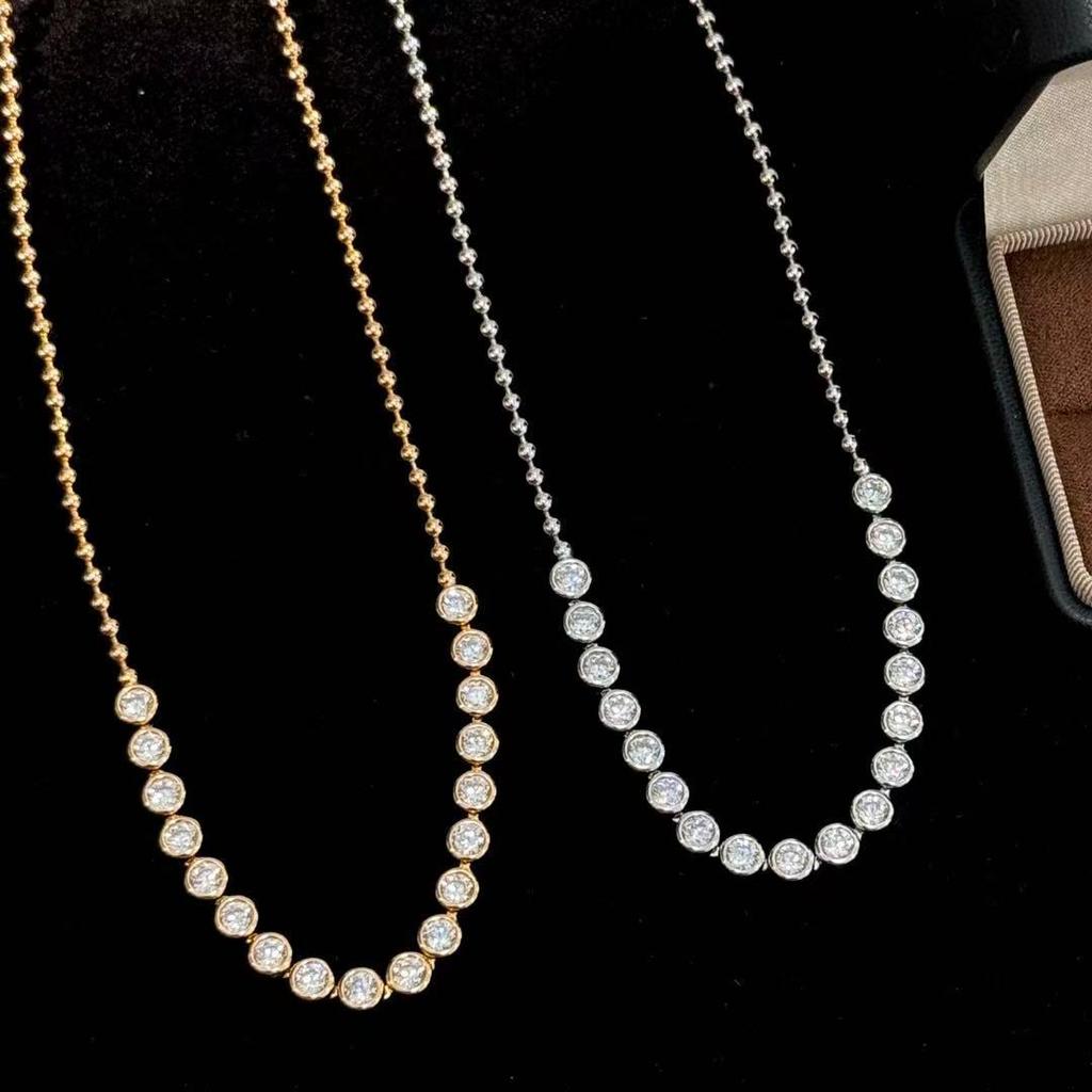 Nuovo Ciondolo Vintage 100% Puro Argento Sterling 925 Pavé Zirconia AAA Perline Rotonde Collane Per Donne Gioielli da Matrimonio di Lusso