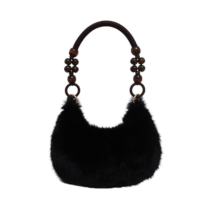 Autumn and winter Mao Mao hand bag plush small bag shoulder dumpling bag casual simple handbag shoulder bag